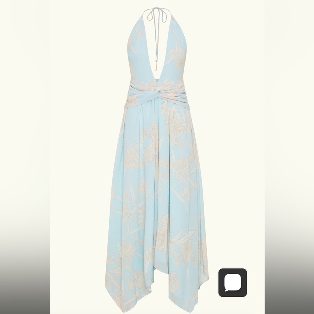 Meshki Cyra
Plunge Chiffon Midi Dress - Blue Floral Print - Picture 5 of 9